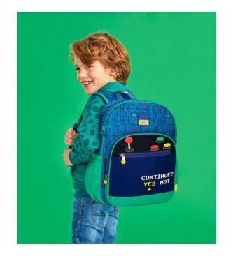 Enso Enso Gamer School Backpack Adaptable blue, green -30x38x12cm