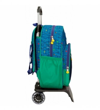Enso Enso Gamer School backpack with trolley blue, green -38x30x12cm