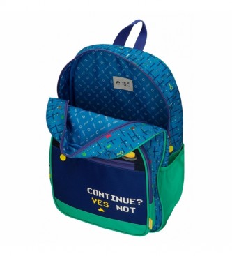Enso Enso Gamer School backpack with trolley blue, green -38x30x12cm