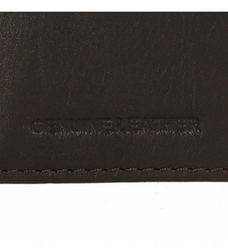 Pepe Jeans Porte-monnaie Jackson en cuir brun -11 x 7 x 1,5 cm
