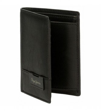 Pepe Jeans Jackcon leather wallet black -8,5 x 11,5 x 1 cm