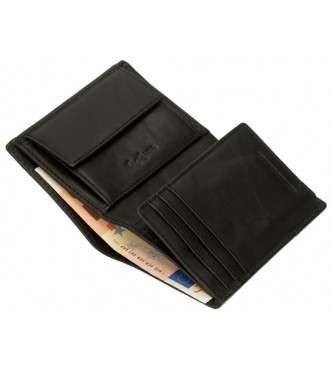 Pepe Jeans Portefeuille en cuir Jackcon noir -8,5 x 11,5 x 1 cm