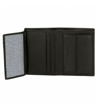 Pepe Jeans Jackcon leather wallet black -8,5 x 11,5 x 1 cm
