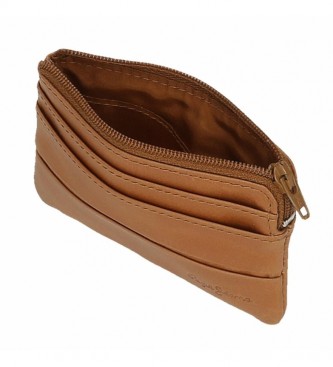 Pepe Jeans Dandy leather purse camel - 11 x 7 x 1,5 cm