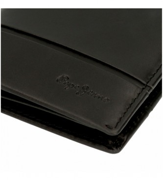 Pepe Jeans Porta-cartões em pele preta Dandy - 9,5 x 7,5 cm 