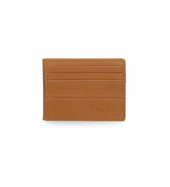 Pepe Jeans Leather card holder Dandy camel - 9,5 x 7,5 cm 