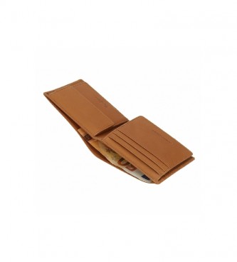 Pepe Jeans Dandy camel leather wallet -11 x 8 x 8 x 1 cm