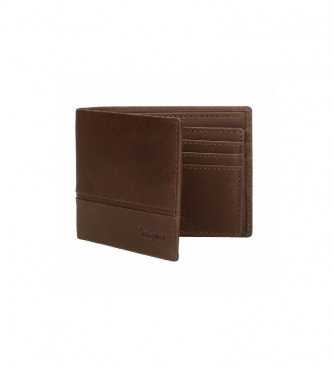 Pepe Jeans Dandy leather wallet brown - 11 x 8,5 x 1 cm 