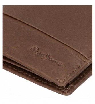 Pepe Jeans Dandy leather wallet brown - 11 x 8,5 x 1 cm 