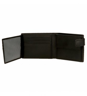 Pepe Jeans Backbone porte-documents en cuir noir -11x8,5x1cm