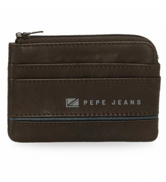 Pepe Jeans Bolsa de couro mdia castanha -11 x 7 x 1,5 cm