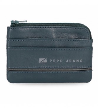 Pepe Jeans Middle leather purse blue -11 x 7 x 1,5 cm