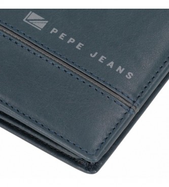 Pepe Jeans Bolsa de couro mdia azul -11 x 7 x 1,5 cm