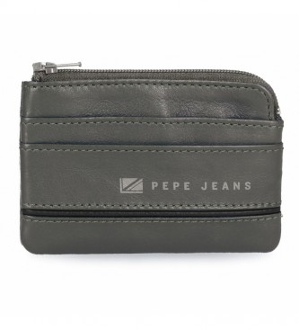 Pepe Jeans Middle leather purse grey - 11 x 7 x 1,5 cm