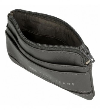 Pepe Jeans Middle leather purse grey - 11 x 7 x 1,5 cm
