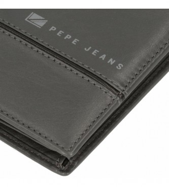 Pepe Jeans Lederen portemonnee midden grijs -8,5 x 10,5   x 1 cm