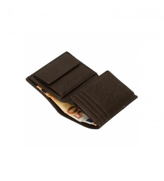 Pepe Jeans Middle leather wallet brown -8,5 x 11,5 x 1 cm
