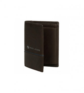 Pepe Jeans Middle leather wallet brown -8,5 x 11,5 x 1 cm
