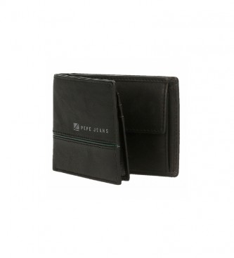 Pepe Jeans Middle leather wallet black - 11 x 8 x 1 cm 