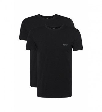 BOSS Pack de 2 Camisetas Interiores con Logo en el Pecho negro