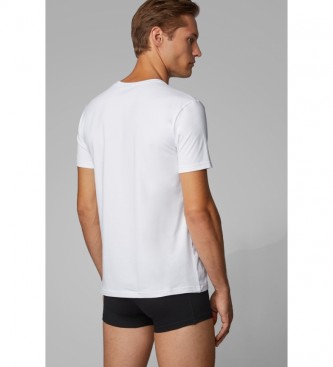 BOSS Lot de 2 T-shirts de sous-vêtements avec logo blanc sur la poitrine