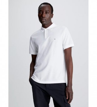 Calvin Klein Polo slim in piqu di cotone bianco