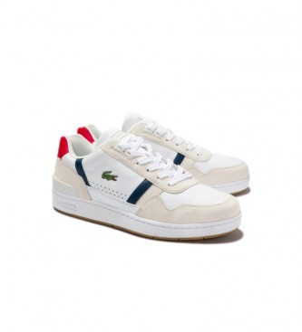 Lacoste T-Clip leather sneakers white, beige