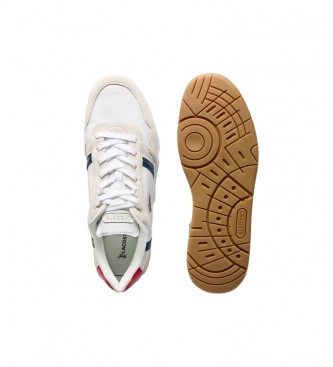 Lacoste Sneakers T-Clip in pelle bianco, beige