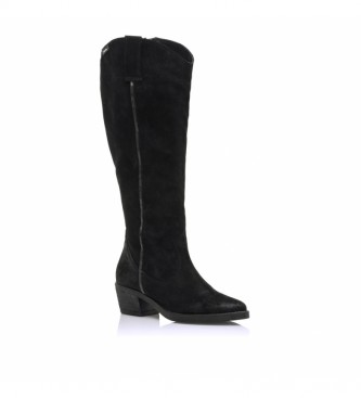 Mustang Leather boots 50008 black -Heel height: 5 cm