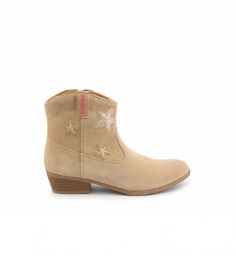 Shone Leather ankle boots 026799 beige