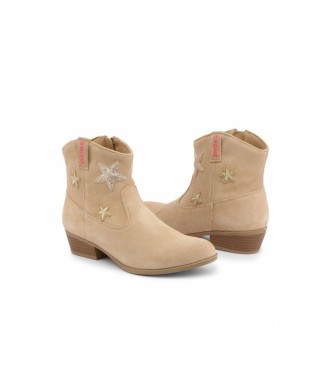 Shone Leather ankle boots 026799 beige
