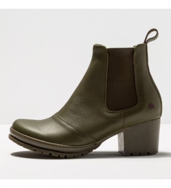 Art 1235 Camden khaki leather ankle boots -Heel height 5,5cm
