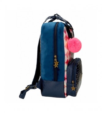 Joumma Bags Moon Buttons backpack pink, blue -29x40x13cm
