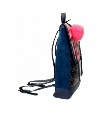 Joumma Bags Moon Button Rucksack rosa, blau -29x38x9cm