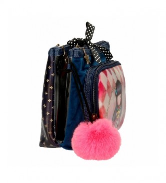 Joumma Bags Borsa da toilette Gorjuss Moon Buttons rosa, blu -27x17x10cm-