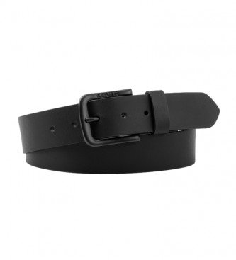 Levi's Cintura in pelle nera Seine Metal -4cm-