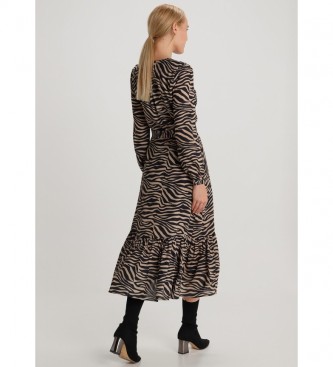 Victorio & Lucchino, V&L Royal Circus Brown Long Buttoned Dress