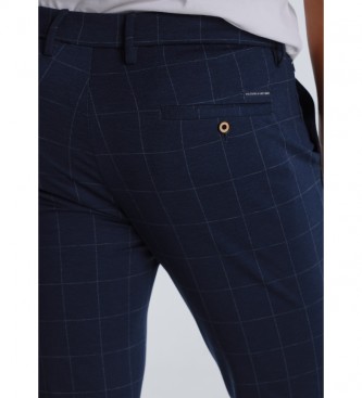 Victorio & Lucchino, V&L Pantaloni chino in maglia a quadri blu navy