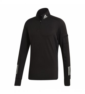 adidas Possuir a camisola Run 1/2 Zip Warm Blusa quente preta