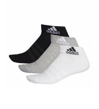 adidas 3-pack of Cush Ank socks black, grey, white