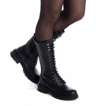 Xti Black high military boots
