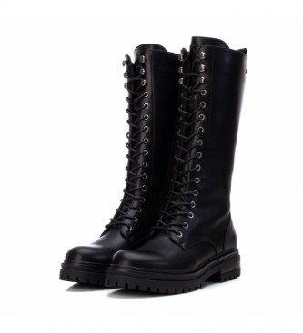 Xti Black high military boots