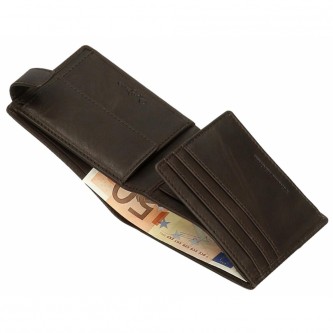 Pepe Jeans Pepe Jeans Jackson horizontale Leder Brieftasche mit Klick-Verschluss Braun