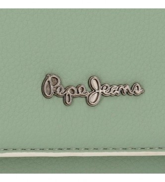 Pepe Jeans Portefeuille vert Jeny avec porte-monnaie -14,5x9x2cm