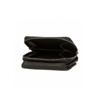 Pepe Jeans Salma portemonnee met muntzakje zwart -10x8x3cm
