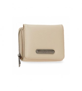 Pepe Jeans Salma beige wallet with coin purse -10x8x3cm