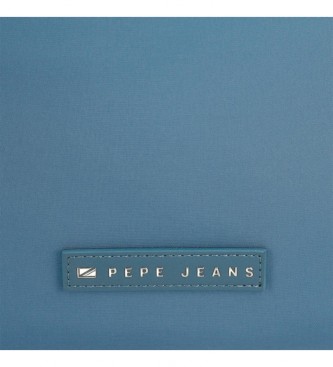 Pepe Jeans Tessa blauw drie compartimenten muntzakje -17,5x9,5x2cm