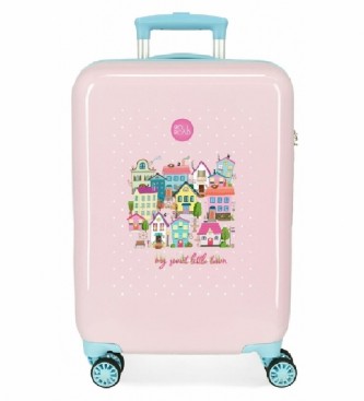 Roll Road Cabin Suitcase Meine kleine Stadt rosa -38x55x20cm