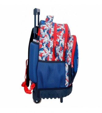 Joumma Bags Backpack with two wheels Spiderman Hero blue -32x45x21cm