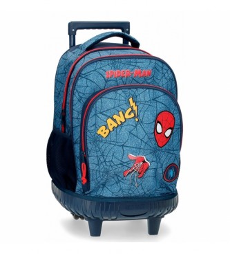 Joumma Bags Spiderman blau Rucksack mit Rdern -30x38x12cm